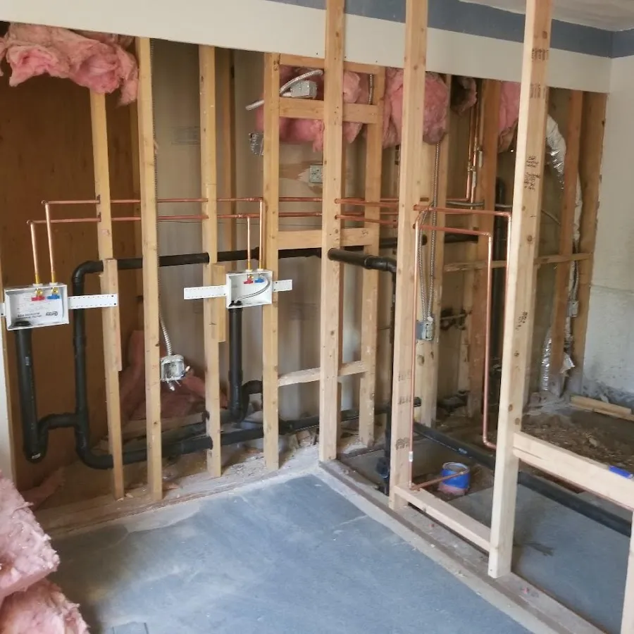 Copper pipe rough-in and plumbing installation in East Brandywine
